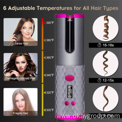 Cordless Hair Curler Magic Automatic Curling Iron